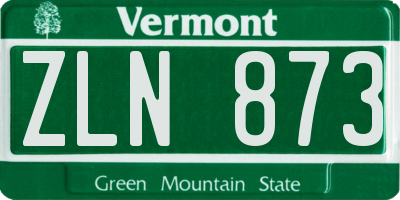 VT license plate ZLN873