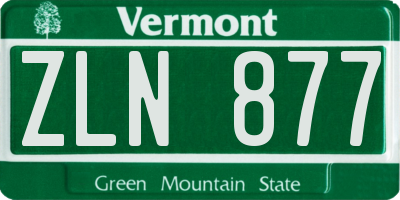 VT license plate ZLN877