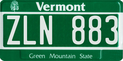 VT license plate ZLN883