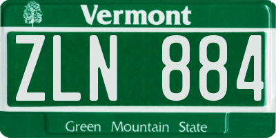 VT license plate ZLN884