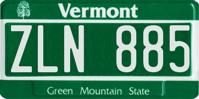 VT license plate ZLN885