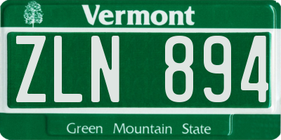 VT license plate ZLN894