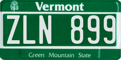 VT license plate ZLN899