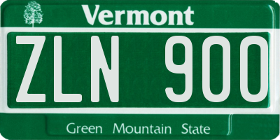 VT license plate ZLN900