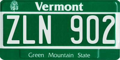 VT license plate ZLN902