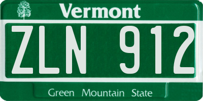 VT license plate ZLN912