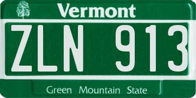 VT license plate ZLN913