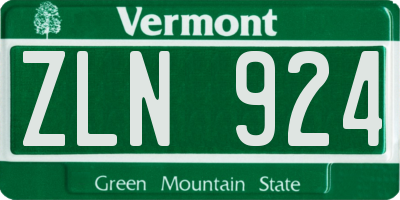 VT license plate ZLN924