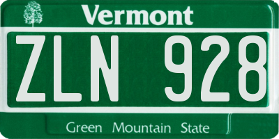 VT license plate ZLN928