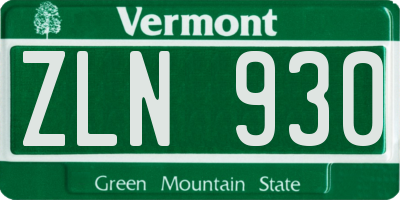 VT license plate ZLN930