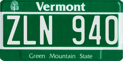 VT license plate ZLN940