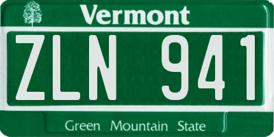 VT license plate ZLN941