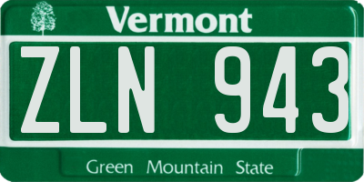 VT license plate ZLN943
