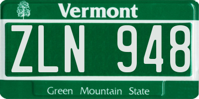 VT license plate ZLN948
