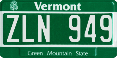 VT license plate ZLN949