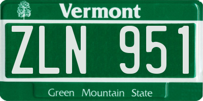 VT license plate ZLN951