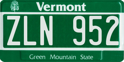 VT license plate ZLN952