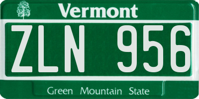 VT license plate ZLN956