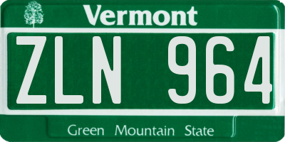 VT license plate ZLN964