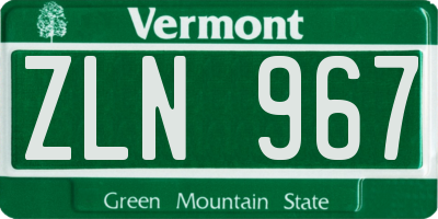 VT license plate ZLN967