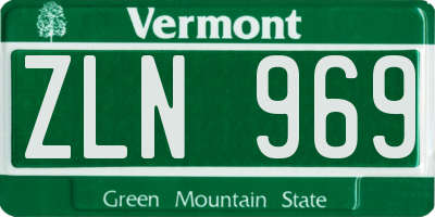 VT license plate ZLN969
