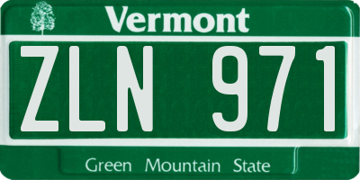 VT license plate ZLN971