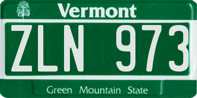 VT license plate ZLN973