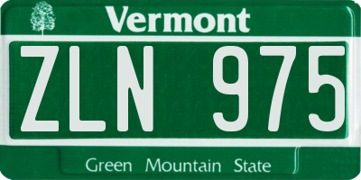 VT license plate ZLN975