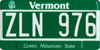 VT license plate ZLN976