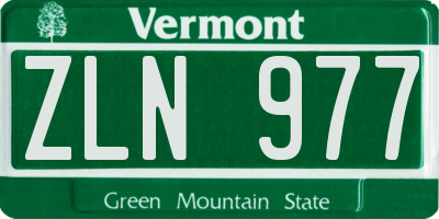 VT license plate ZLN977
