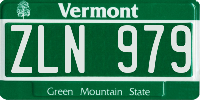 VT license plate ZLN979