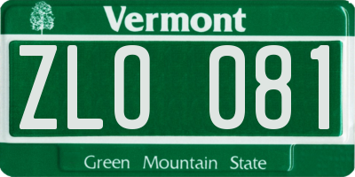 VT license plate ZLO081