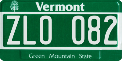 VT license plate ZLO082