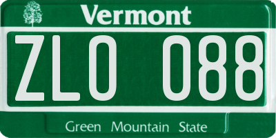 VT license plate ZLO088
