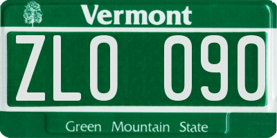 VT license plate ZLO090