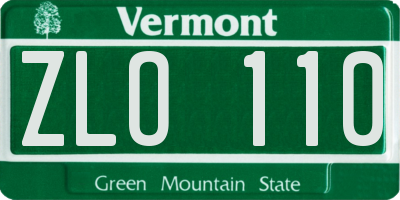 VT license plate ZLO110