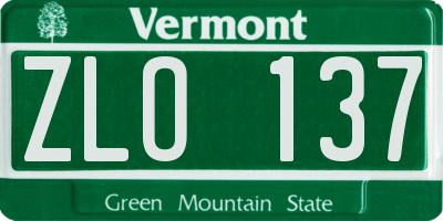 VT license plate ZLO137