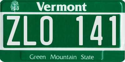 VT license plate ZLO141