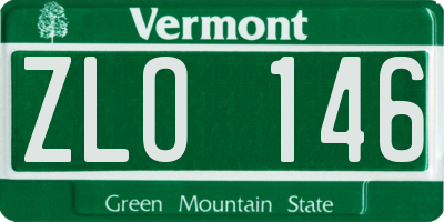 VT license plate ZLO146