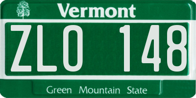 VT license plate ZLO148
