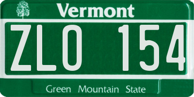 VT license plate ZLO154