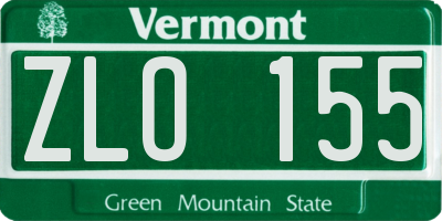 VT license plate ZLO155