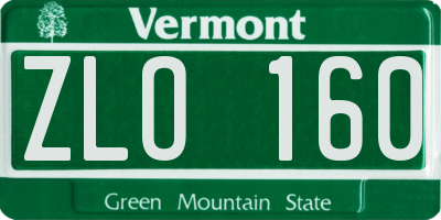 VT license plate ZLO160