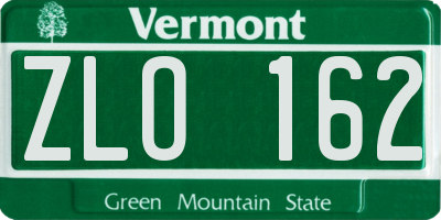 VT license plate ZLO162