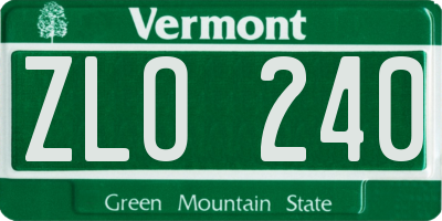 VT license plate ZLO240