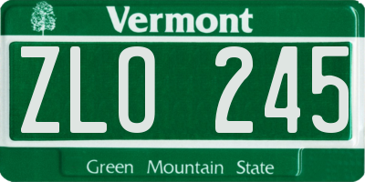 VT license plate ZLO245
