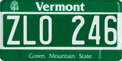 VT license plate ZLO246