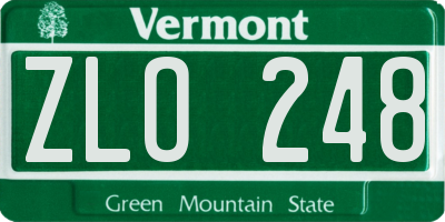 VT license plate ZLO248