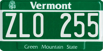 VT license plate ZLO255