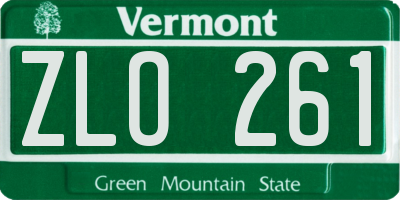 VT license plate ZLO261